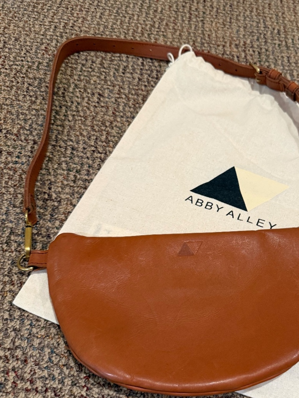 Abby Alley Leather Sling Bag, Chestnut - Picture 2 of 4